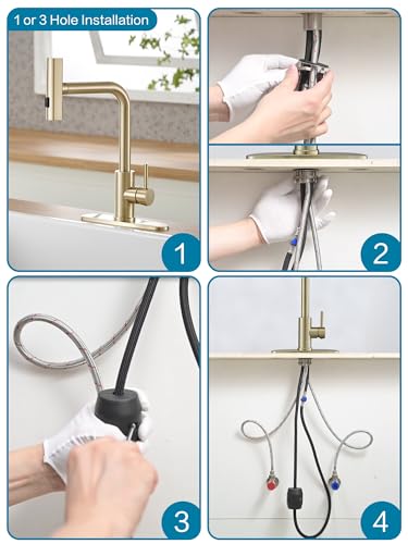 Gold Kitchen Faucets with Pull Down Sprayer