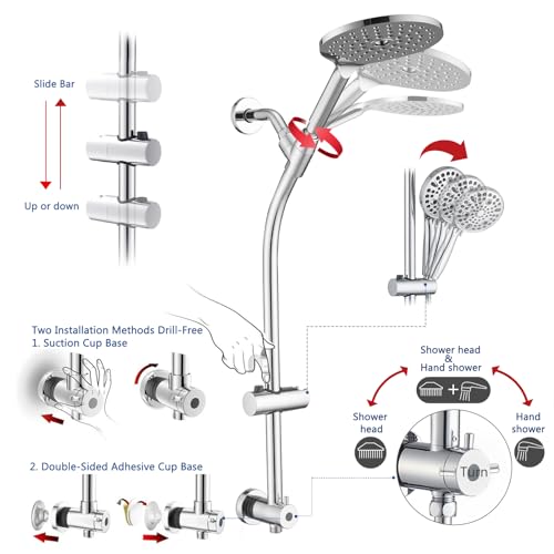 High Pressure Shower Head with Handheld Shower