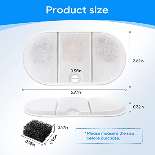 8+8PCS Cat Water Fountain Filter Compatible with PETLIBRO PLWF002 (16 Count)
