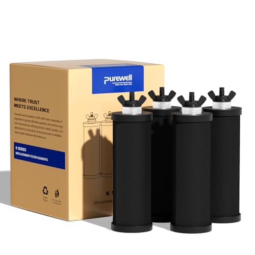 PF-3 Black 3-Stage Composite Purification Elements, Replacement Filters for ProOne® and Berlkey® Filters, ProOne® or Berlkey® Big+ Water Filter System and Purewell System (4 Pack, K Series) (4 Count)