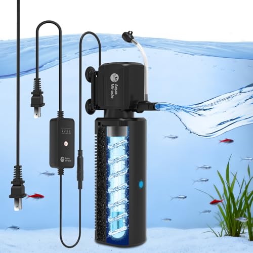 Fish Tank Filter with Timer & Filter Sponge