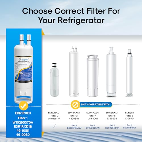 WHR1RXD1 Replacement for EDR1RXD1 Refrigerator Water Filter (4 Count)