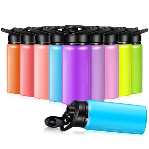 10 Pack Aluminum Water Bottles Bulk 17oz (10 Count)