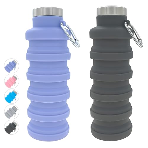 Collapsible Water Bottle 17oz（500ml） (2 Count)