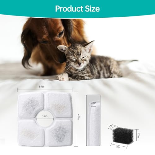12 Pack Cat Water Fountain Filter Replacement & 12