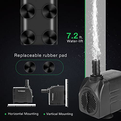 480GPH Submersible Fountain Water Pump for Pond