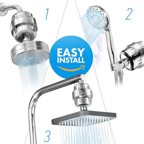 20 Stage Premium Shower Filter Replacement Cartridge with Spin Propeller 4 (4 Count)