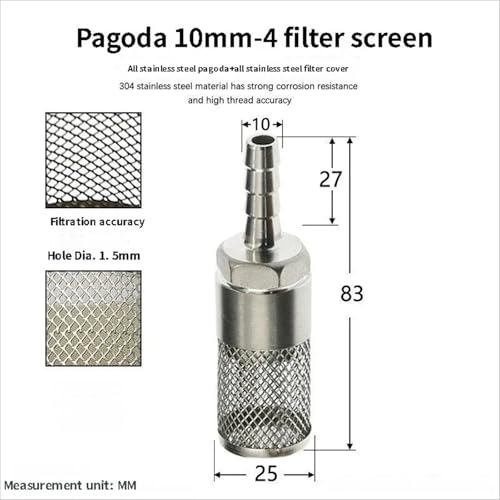 304 Stainless Steel Water Pump Filter Hose End Strainer Barbed Inline Mesh Screen
