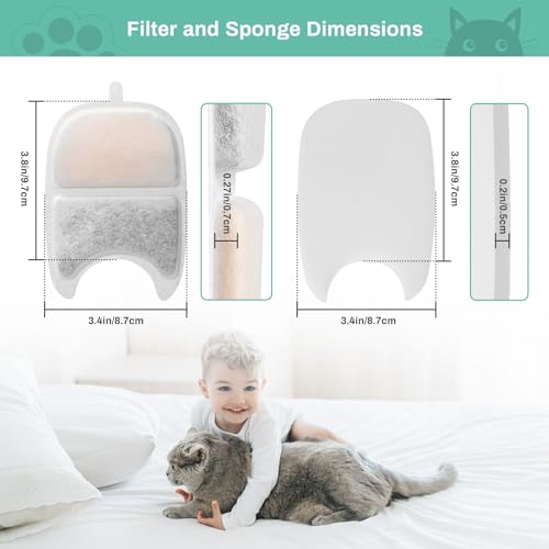 6 Set Replacement Filters & Sponges for 135 fl oz