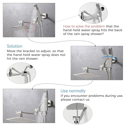 All Metal 10" Dual Square Shower Head Combo