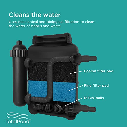 Complete Pond Filter with UV Clarifier Black 15.16 x 9.06 x 13.11 in