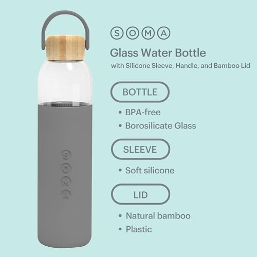 by Full Circle 25oz Glass Water Bottle with Silicone Sleeve