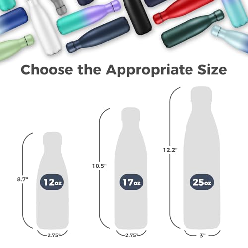 17oz Stainless Steel Water Bottles Bulk (8 Count)