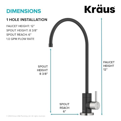 Purita™ Single Handle Drinking Water Filter Faucet for Reverse Osmosis or Water Filtration System in Spot