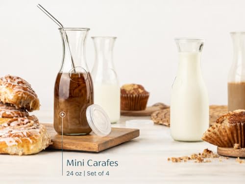 Mini Glass Carafes with Lids (4 Count)