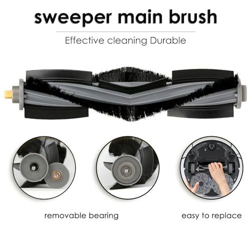 2 Pieces) T20 Omni Roller Brushes Accessories for ECOVACS DEEBOT X1 Omni/ T20 Omni/ T10/ T10 Plus/ T10 Turbo/ T10 Omni, Robot Vacuum Cleaner Roller Brush Kit, Replacement Parts (2 Count)