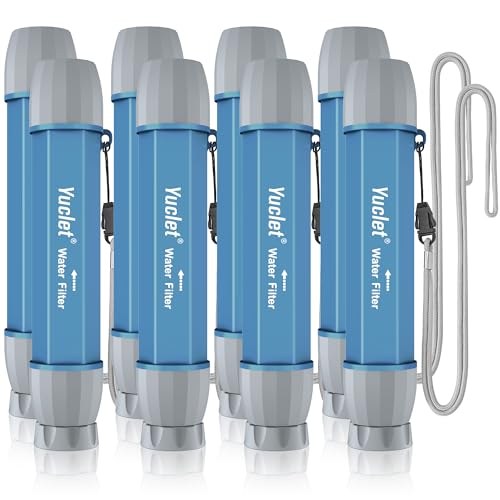 Emergency Water Filter Straw for Survival (8 Count)