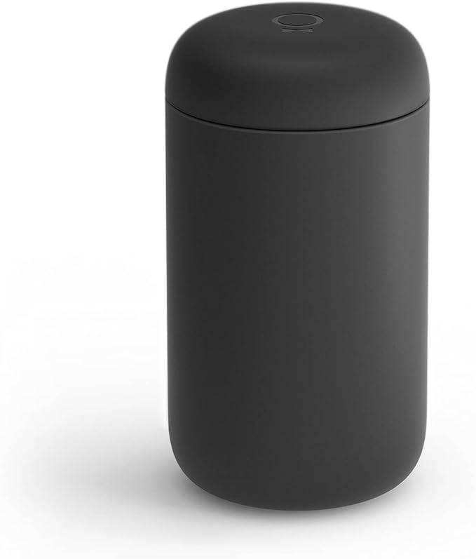 Fellow Carter Coffee Mug 16 oz For Travel - Wide Mouth Vacuum-Insulated Stainless Steel Tea and Coffee Tumbler with Ceramic Interior - Matte Black