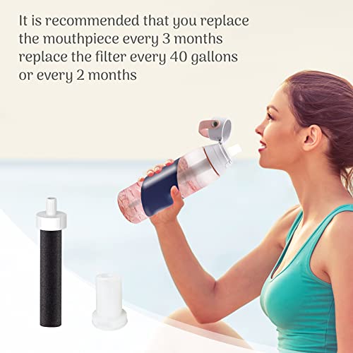 Silicone Mouthpiece & Filter Replacement for Brita Water Bottle (4 Count)