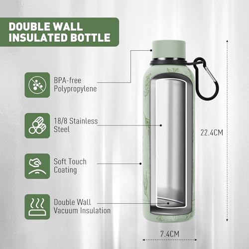 16oz Metal Water Bottle for Travel with Clip