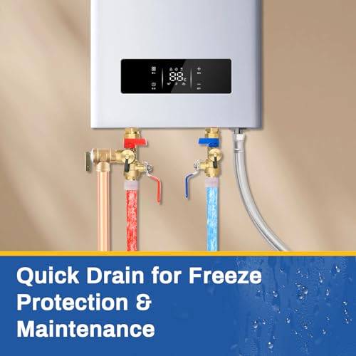 3 4 Inch GUOFIS IPS Tankless Water Heater Valve Kit with Pressure Relief Valve (20 Count)