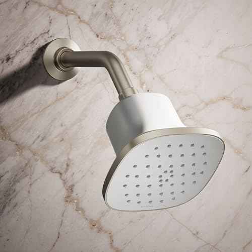 37722-Y-2MB Cinq Square Single-Function Filtered Showerhead, Five-Layer Filtration, 2.5 GPM, Contemporary Design, Easy to Clean, Vibrant Brushed Moderne Brass
