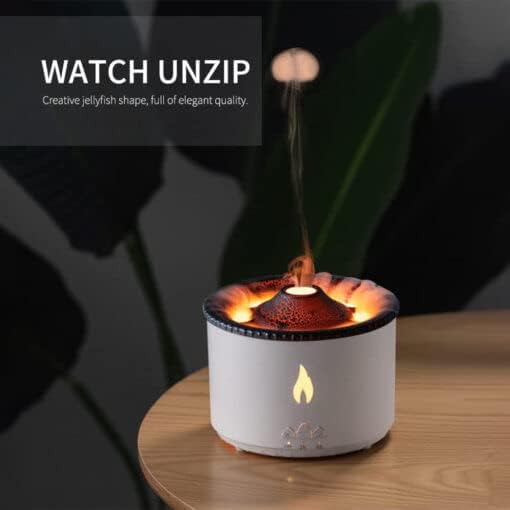 Mauna Aroma Diffuser Black - Aromatherapy Essential Oil Diffuser, Air Diffuser/Humidifier 2 Mist Modes, Jellyfish Erupt, Excellent Gift for All