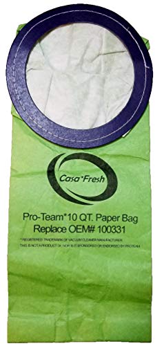 10 PK of Replacement Bags for ProTeam 100331. Compatible with 10 QT BackPack Vacuums (10 Count)