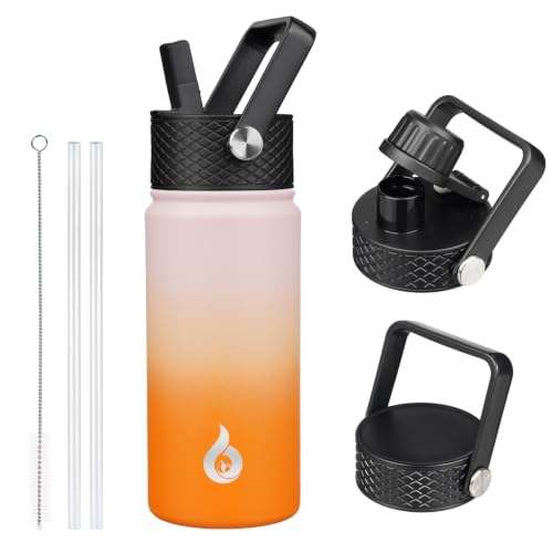 18oz Insulated Water Bottle with Straw Lid