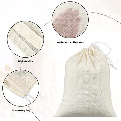 Soup Bag Cotton Mesh Bag for Large Size 10" x 12" (4 Count)