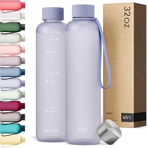 Slim Water Bottle 32oz [Lightweight & Shatterproof]