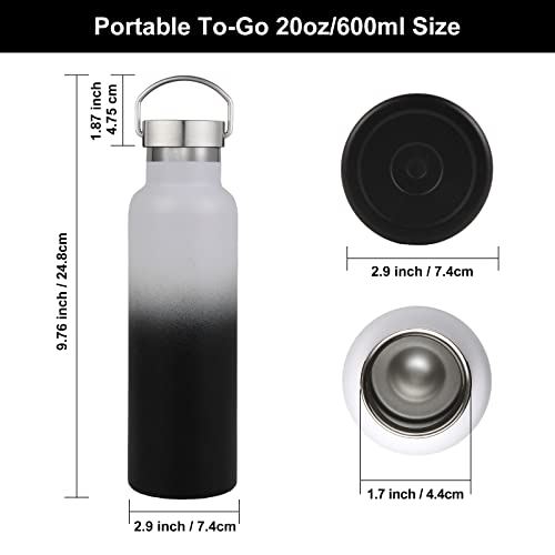20 oz Insulated Water Bottles Bulk 4 Pack (4 Count)