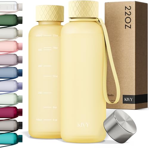 Slim Water Bottle 22oz [Lightweight & Shatterproof] Leak Proof Bottle for Women & Men