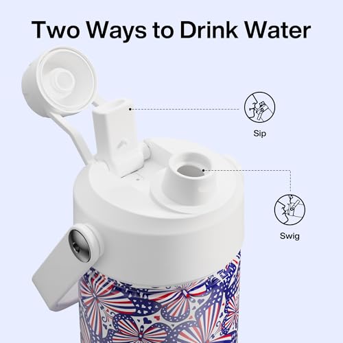 Insulated Water Bottle with Straw Stainless Steel Water Bottle