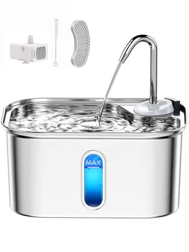 Cat Water Fountain Stainless Steel for Cats Indoor 2.5L 85oz by BPA