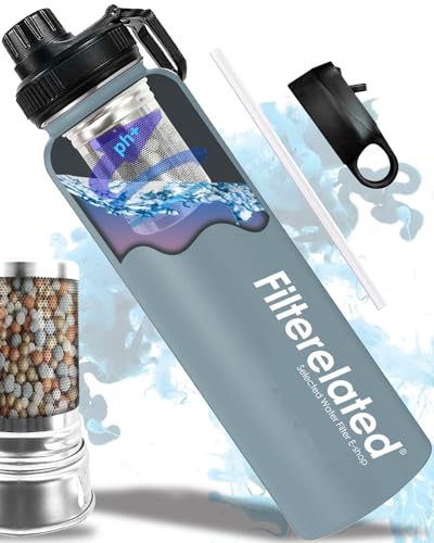 30oz Stainless Steel Alkaline Filter Water Bottle (6 Count)