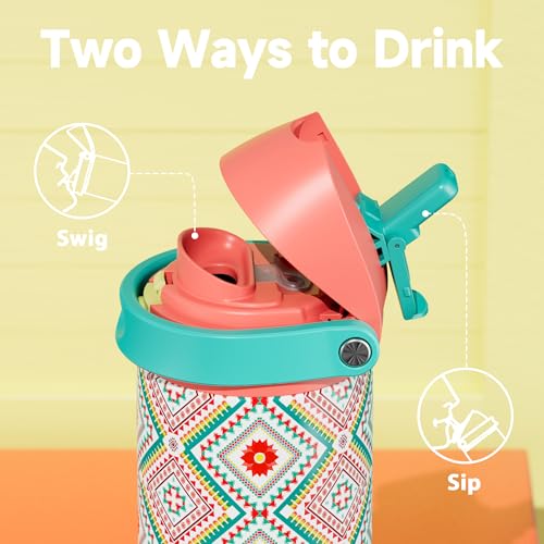 24 oz Insulated Water Bottle with Straw