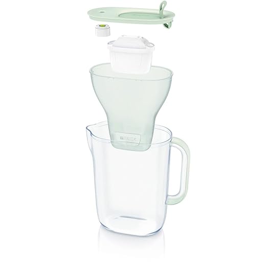 BRITA Style Eco Green Water Filter Jug (2.4 L) Including 1 Maxtra Pro All-in-1 Cartridge - Sustainable Water Filter in Modern Design to Reduce Limescale, Chlorine, Lead & Impurities