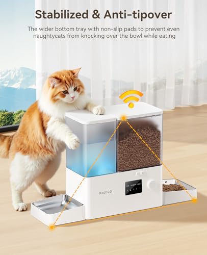 2-in-1 Automatic Cat Feeder & Water Dispenser,WiFi Control Feeding