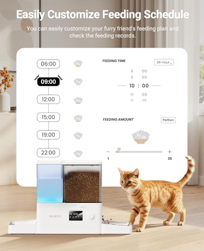 2-in-1 Automatic Cat Feeder & Water Dispenser,WiFi Control Feeding