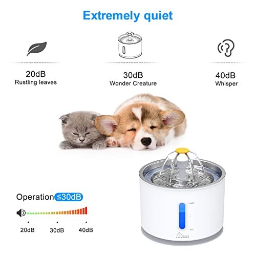 Cat Water Fountain Stainless Steel Lid with 4 Filters