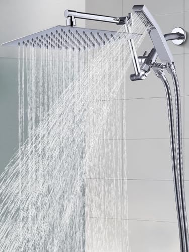All Metal 12 Inches Rainfall Shower Head with Handheld Combo