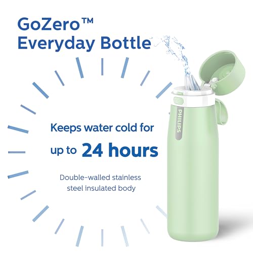Filtered Water Bottle Stainless Steel Travel Keeps Cold 32oz Green