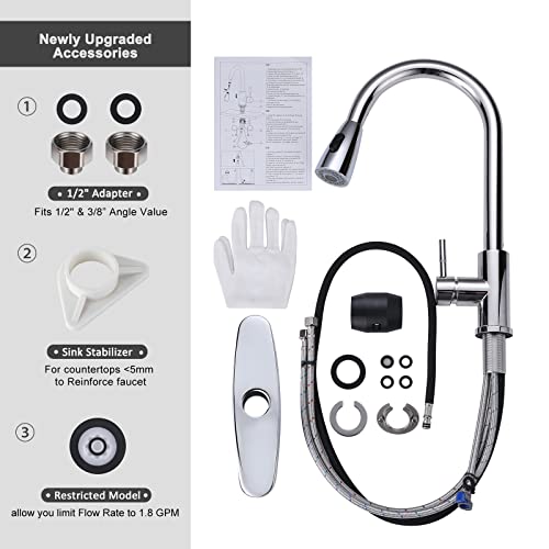 Chrome Kitchen Faucet with Sprayer