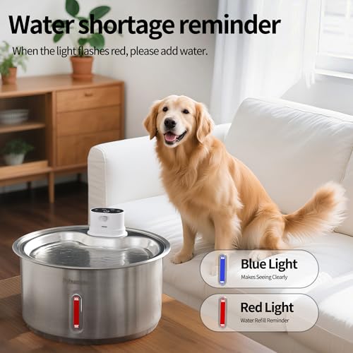 2.8Gal 11L Cordless Dog Water Fountain for Large Dogs