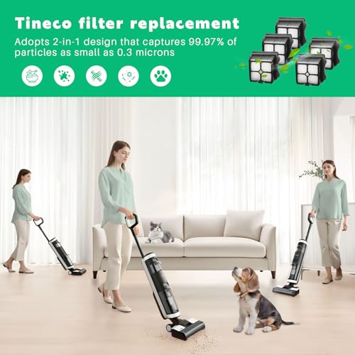 5 Pack Filter Replacement for Tineco iFloor 3 (6 Count)