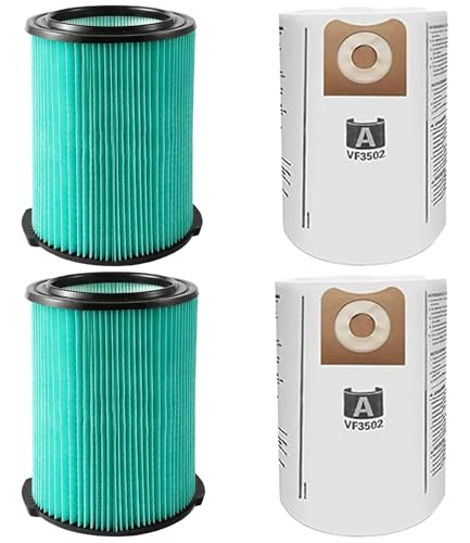 VF6000 5 Layer Replacement Filters for Ridgid Shop Vac Wet Dry Vacs (4 Count)