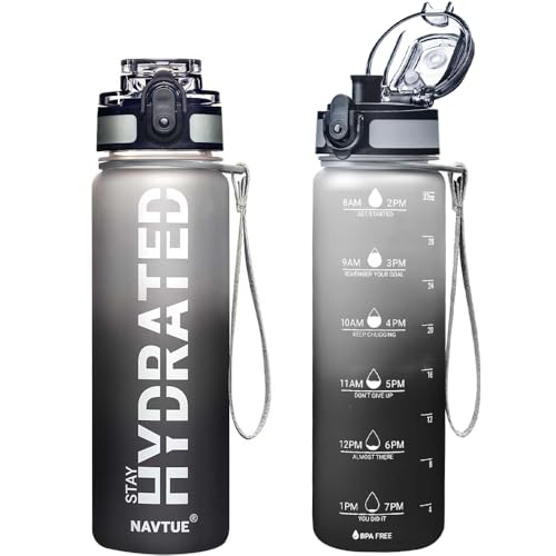 Water Bottle 32 oz Motivational Time Marker Tritan Bottle