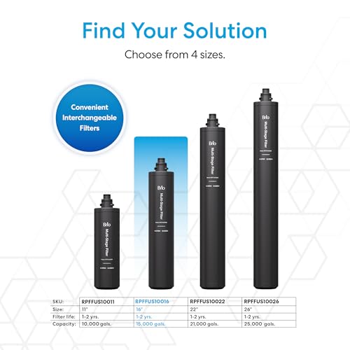 16" 3 Stage Single Housing Replacement Filter for Under Sink Water Filtration System Models