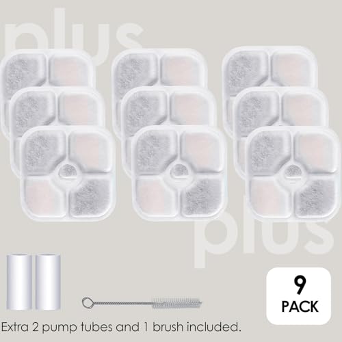 9 Pack Cat Water Fountain Filter Compatible With Cat Pixi Water Fountain Filter Replacement Triple Action Water Filter (9 Count)